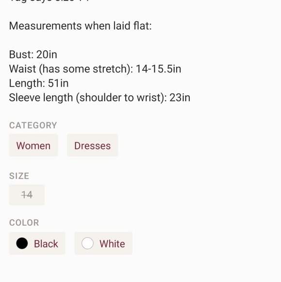 # 168 VNTG 90’s Black Dress w/ Lace Collar - Picture 10 of 14